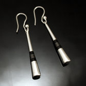 Bijoux Touareg Ethniques Boucles d'Oreilles en Argent et Ebne Massues 51 Attaches Rondes Lisses Claires
