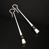 Bijoux Touareg Ethniques Boucles d'Oreilles en Argent et Ebne Massues 07 Rondes Lisses