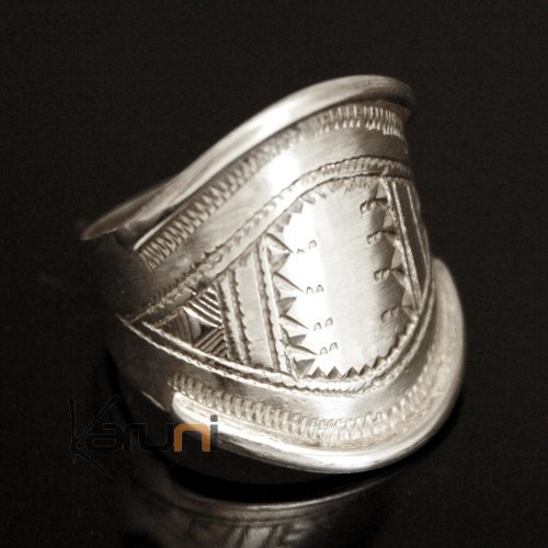 Bague Touareg Anneau Large Gravé en Argent Homme/Femme 82