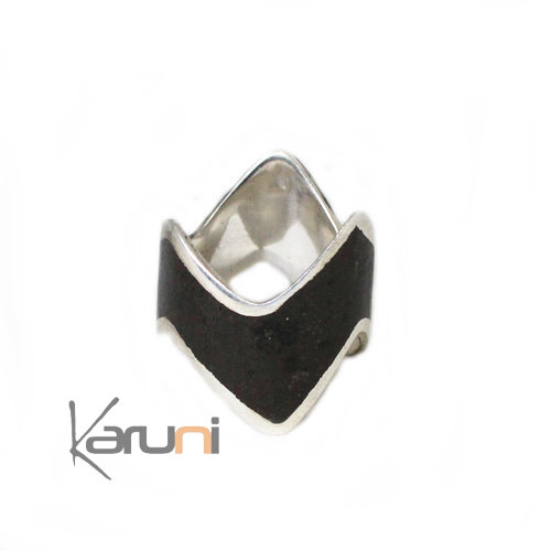 Bague Argent Ebene  -Design  KARUNI 1083