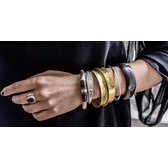 Bijoux Ethniques Touareg Bracelet en argent et bois d'bne Jonc Rond Design Karuni 01 d