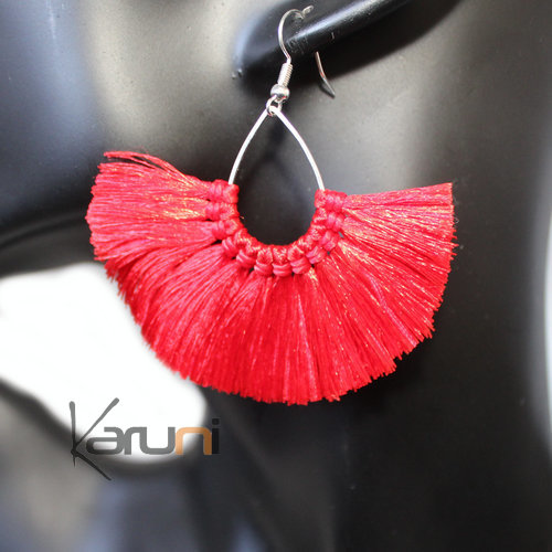 Boucles d'oreilles fantaisie rouge