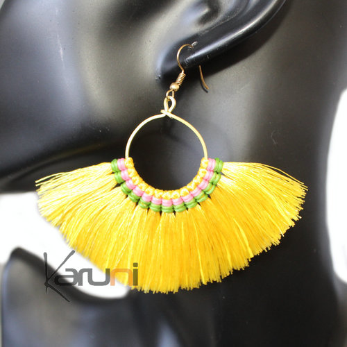 Boucles d'oreilles fantaisie jaunes