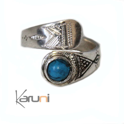 Bague Argent Turquoise Réglable 1069