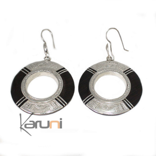 Boucles d'Oreilles Argent Ebène 5007