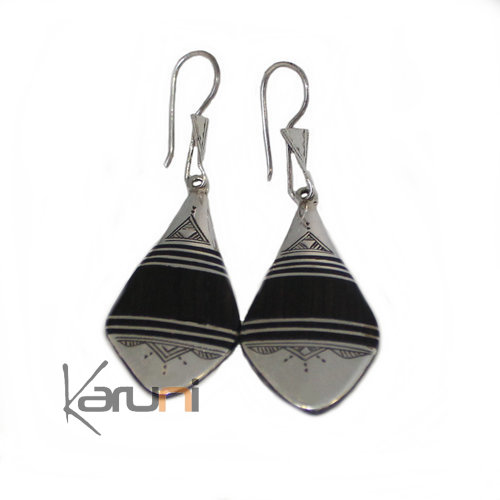 Boucles d'Oreilles Argent Ebène 5037