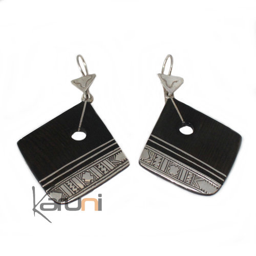 Boucles d'Oreilles Argent Ebène 5039