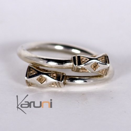 Bague argent clou croisé switch - KARUNI