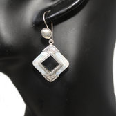Boucles fantaisie, nacre argent