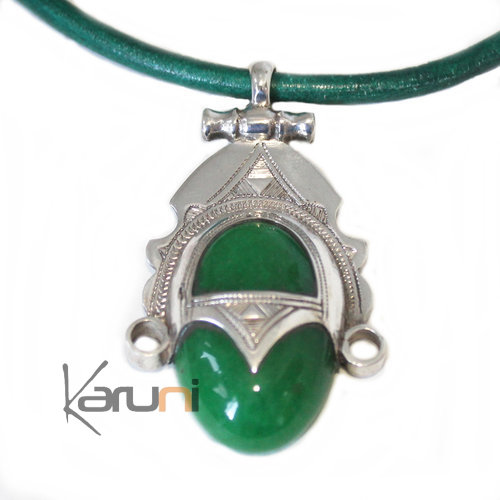 Pendentif argent et agate