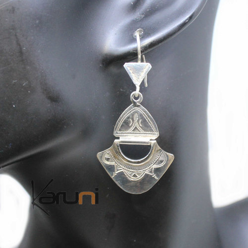 Boucles d'oreilles Argent Gravées Eventail 5045