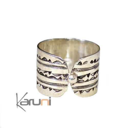 Bague Anneau Argent Reversible Semi-Large 1079