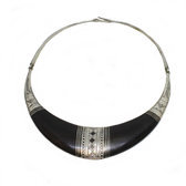 Collier torque ebene argent