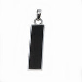 Pendentif argent ebene rectangle