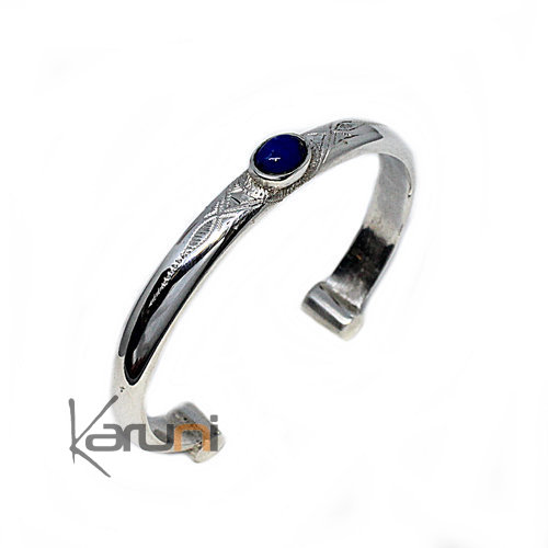 Bracelet argent agate bleue