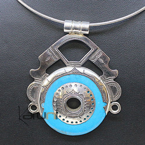 Collier Pendentif en Argent Turquoise 7043