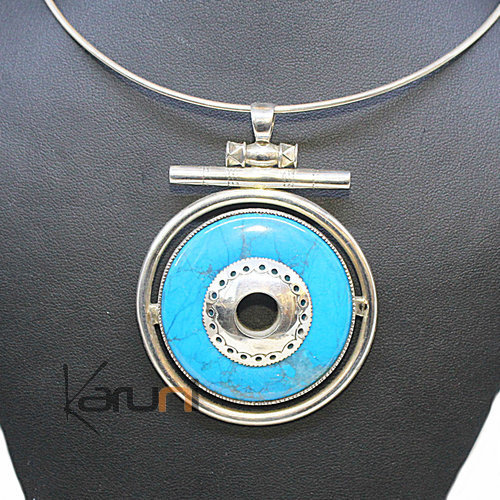 Pendentif argent turquoise