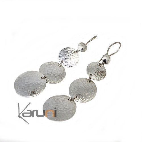 Boucles d'oreilles argent martel