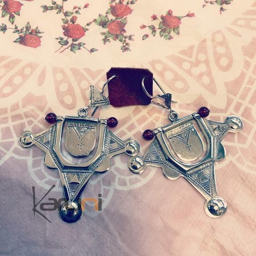 Boucles d'oreilles Argent Grandes Etoiles Perles 5057