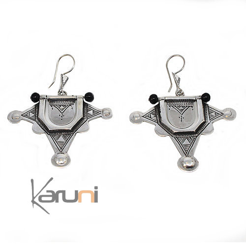 Boucles d'oreilles Argent Grandes Etoiles Perles 5057