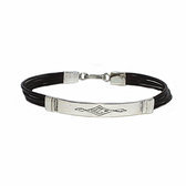 Bracelet cuir argent massif