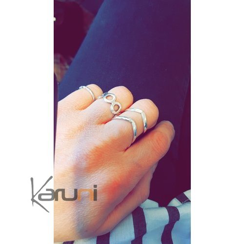 Bague chevron argent massif