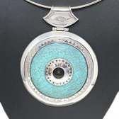 Pendentif argent massif turquoise