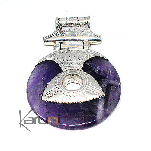 Pendentif argent  massif amethyste