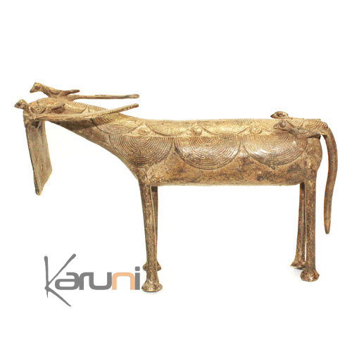 Art Dogon Bronze Zebu Oiseaux