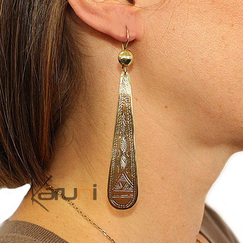 Boucles d'Oreilles Peul Bronze Doré 5109