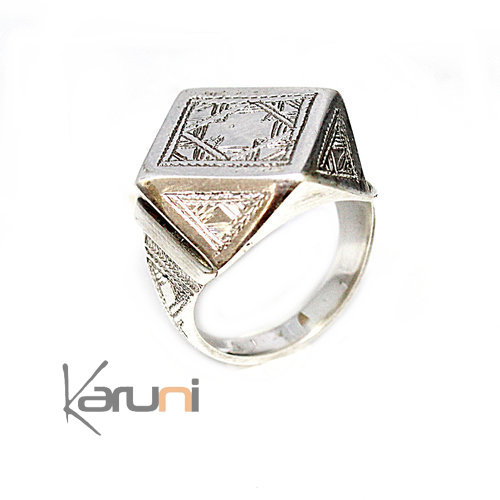 Bague argent massif diamant