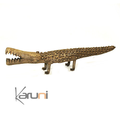 sculpture dogon bronze crocodie