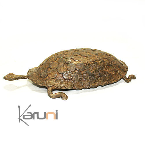 Art Dogon Sculpture Bronze Tortue