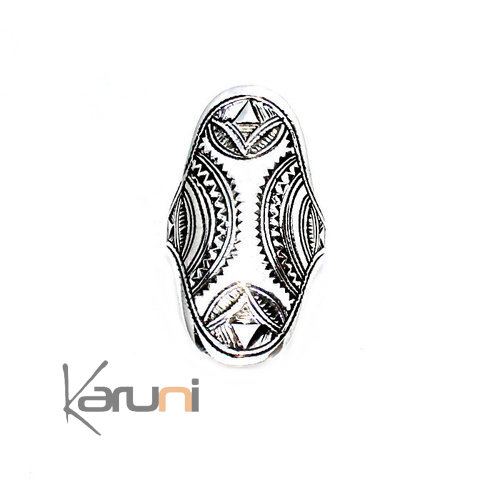 Bague Argent Massif Navette 1118