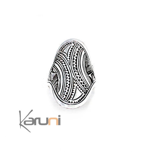 Bague Argent Massif Navette 1119