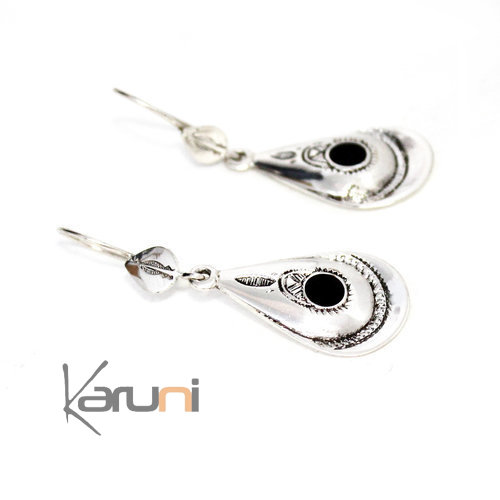 Boucles d'oreilles argent massif ebene