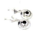 Boucles d'oreilles argent massif ebene rondes