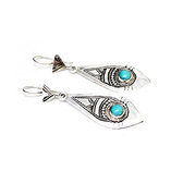 boucles d'oreilles argent 925 turquoise