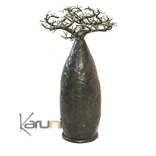 Arbre à bijoux design Baobab 45 cm métal recyclé Madagascar