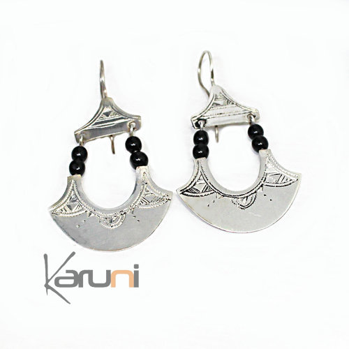 Boucles eventail argent massif