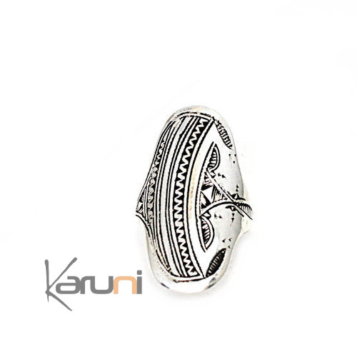 Bague navette argent pur 999