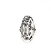 Bague navette argent pur 999