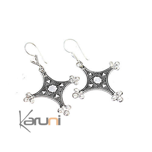 Boucles d'oreilles Argent Massif Croix 