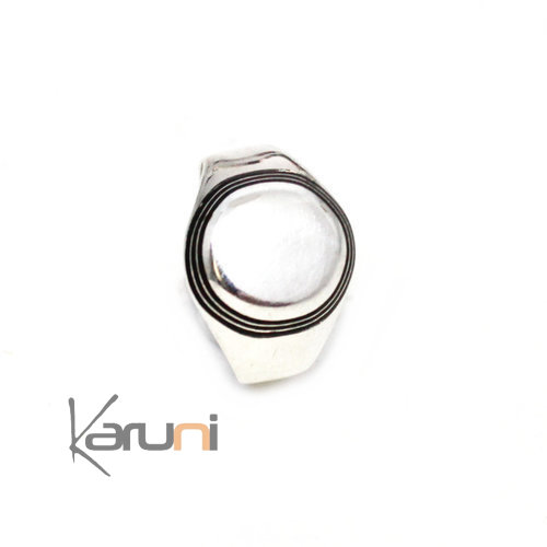 Bague argent ebene lisse