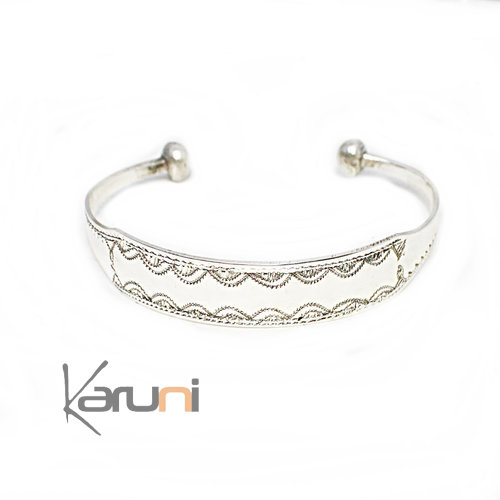 Bracelet Argent Massif Gravé 3106