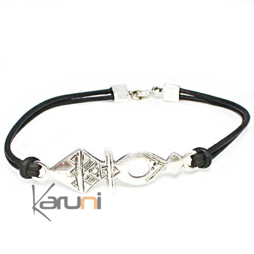 Bracelet cuir argent