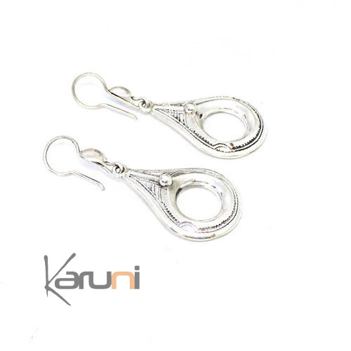 Boucles d'oreilles Argent Massif Ovale Plein 5135