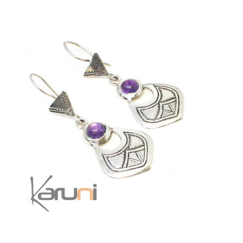 Boucles argent 925 amethyste