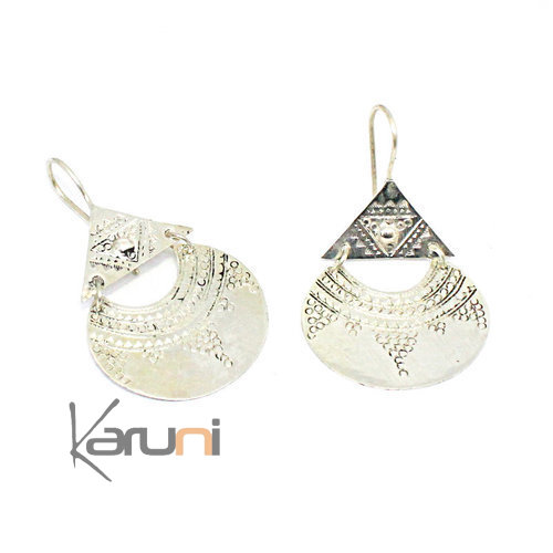 Boucles d'oreilles berbere argent massif