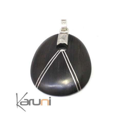 Pendentif design ebene argent massif